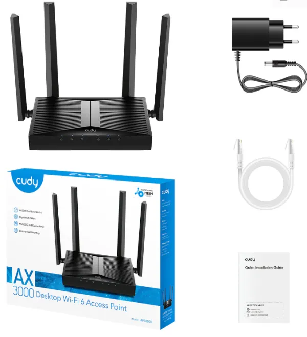 Cudy AP3000D AX3000 Desktop Wi-Fi 6 Access Point Dual-Band, 2402 Mbps + 574 Mbps Wi-Fi Slika 9