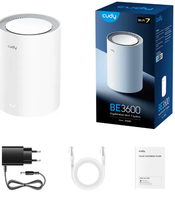 Cudy M3600(1-Pack), BE3600 Gigabit Mesh Wi-Fi 7 System, 2882 Mbps + 688 Mbps IPv6 Slika 6