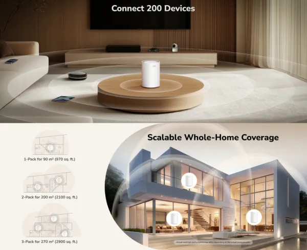 Cudy M3600(1-Pack), BE3600 Gigabit Mesh Wi-Fi 7 System, 2882 Mbps + 688 Mbps IPv6 Slika 7