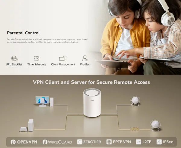 Cudy M3600(1-Pack), BE3600 Gigabit Mesh Wi-Fi 7 System, 2882 Mbps + 688 Mbps IPv6 Slika 3