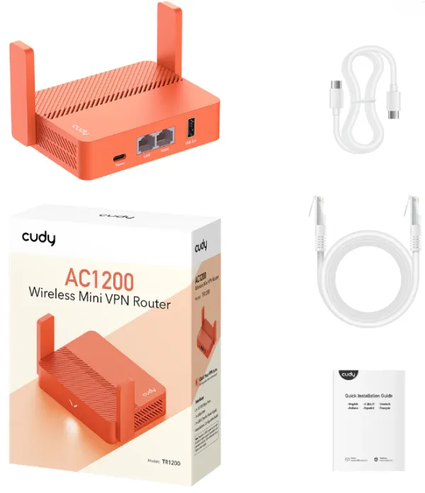 Cudy TR1200,AC1200 Wi-Fi Mini VPN Router,USB 2.0, 867 Mbps + 300 Mbps Wi-Fi Slika 2