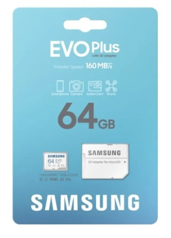 SAMSUNG Memorijska kartica EVO PLUS MicroSD Card 64GB + Adapter MB-MC64SA Slika 4