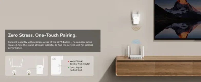 Cudy RE300, N300 Mesh Wi-Fi Range Extender,2.4 GHz Wi-Fi Speed, 300 Mbps Slika 3