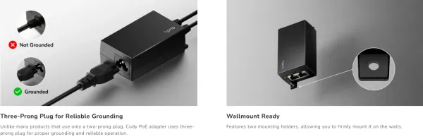 Cudy POE48-18W,Gigabitni pasivni PoE adapter,10/100/1000 Mbps Slika 5