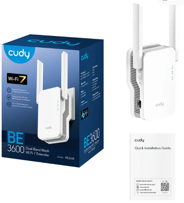 Cudy RE3600, BE3600 Mesh Wi-Fi 7 Range Extender,2882 Mbps + 688 Mbps Wi-Fi Slika 5