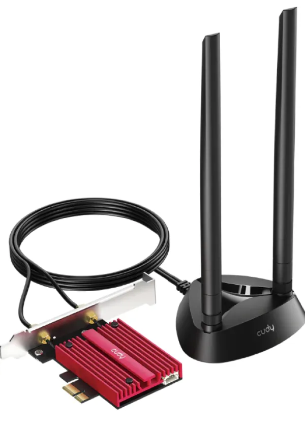 Cudy WE9300S,BE9300 Wi-Fi 7 Bluetooth 5.4 PCI-E Adapter,5.7 Gbps + 2.8 Gbps + 688 Mbps WiFi Slika 1