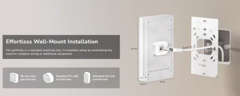 Cudy AP1300 Wall, AC1200 Zidna pristupna tacka,4-Stream Dual-Band Wi-Fi 5,867 Mbps + 300 Mbps Slika 10