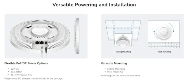 Cudy AP3600P,BE3600 2.5G Wi-Fi 7 Access Point, 4-Stream Dual-Band Wi-Fi 7,2882 Mbps + 688 Mbps Slika 9