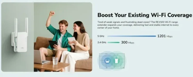 Cudy RE1500,AX1500 Mesh Wi-Fi 6 Range Extender, Dual-Band Wi-Fi 6,10/100 Mbps Slika 10