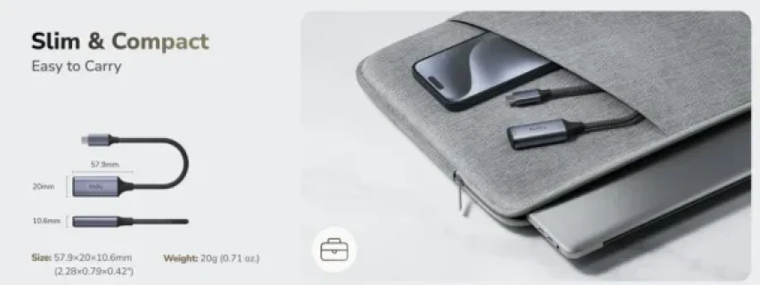 Cudy UH401 1.0,USB-C to HDMI Adapter, 1× HDMI 2.0, 4K 60Hz, 2K 144Hz, 15cm Slika 4