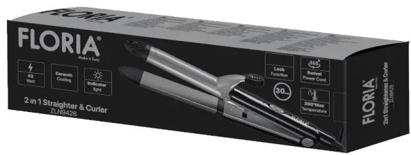 Zilan ZLN9426 pegla/2u1 ispravljac i uvijac za kosu 45W Slika 2