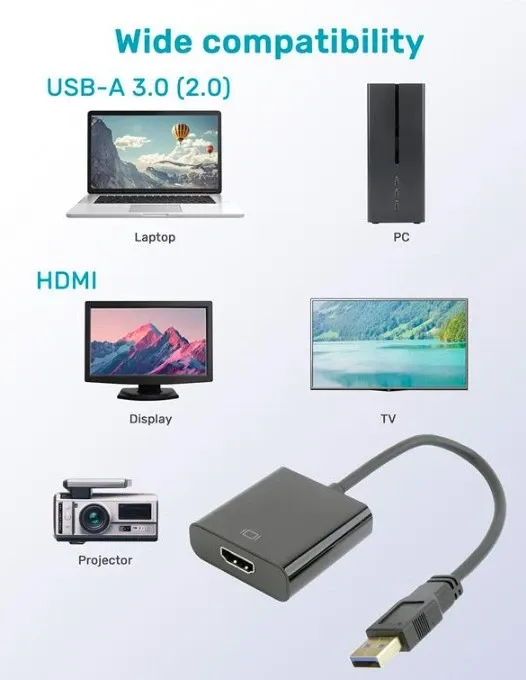 A-USB3-HDMI-02 Gembird USB 3.0 to HDMI display adapter, black Slika 5