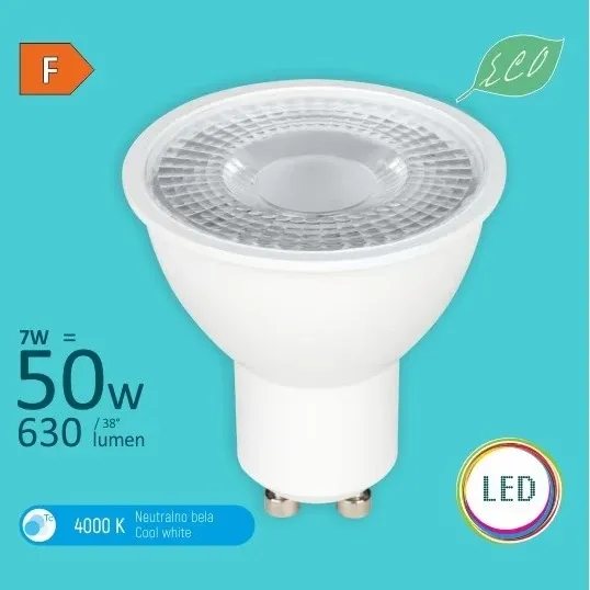 MIT.EL LED sijalica GU10 M2 7W 4000K MR16 ECO 240V 630lm 38 Mitea Lighting Slika 1