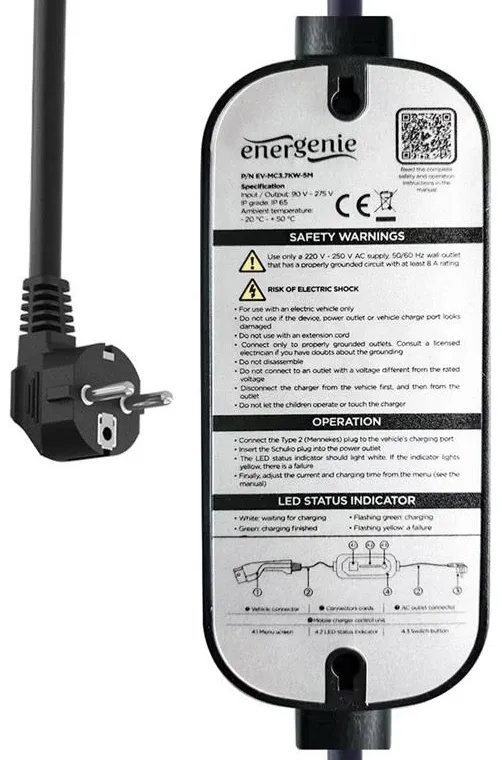 EV-MC3.7KW-5M Gembird prenosivi punjac za elektricni automobil Slika 2