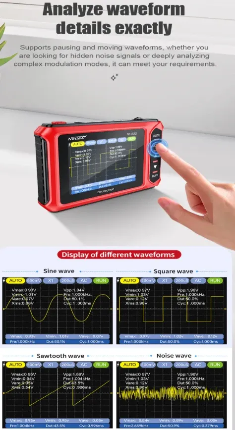 NOYAFA NF-622 Osciloskop,1.8inca,200 kHz,100g,1000mAh Slika 4