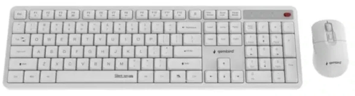KBS-WMS-01-W Gembird Silent Key Pro Business bežièni desktop set, bela, US raspored Slika 1