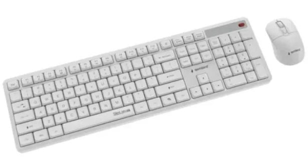 KBS-WMS-01-W Gembird Silent Key Pro Business bežièni desktop set, bela, US raspored Slika 2
