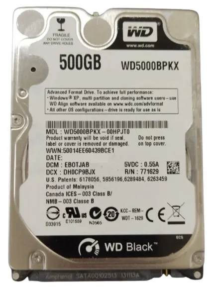 HDD 2.5 * 500GB WD5000BPKX WD BLACK scorpio 7200rpm 16mb SATA3 9.5mm Slika 2