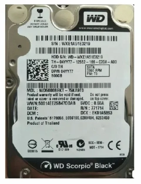 HDD 2.5 * 500GB WD5000BEKT BLACK scorpio 7200rpm 16mb SATA 9.5mm Slika 1