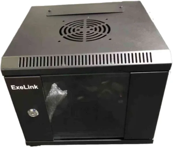 Rek ExeLink 10 in 4U zidni orman vrata staklena,crni,312 × 300 × 310 mm Slika 1