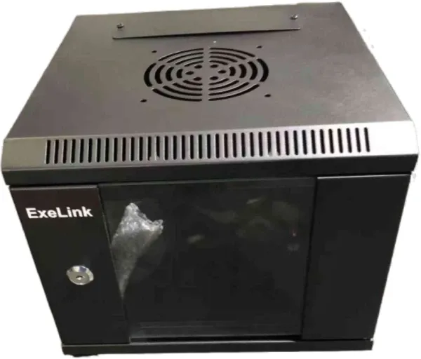 Rek ExeLink 10 in 6U zidni orman sa staklenim vratima,do 30kg,mat crni Slika 1