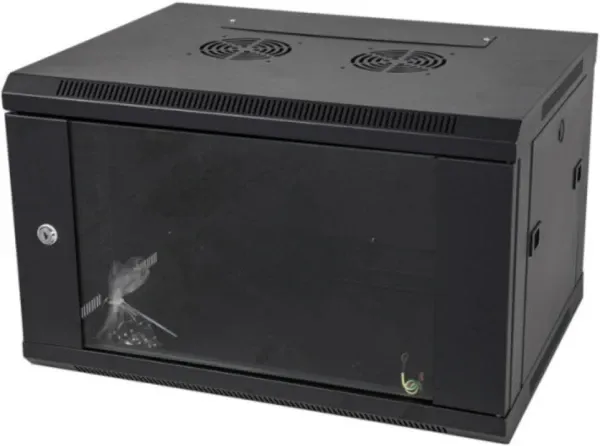 Rek ExeLink 19in,4U,600×450 zidni orman,nosivost do 30-40kg,kaljeno staklo,crna Slika 3