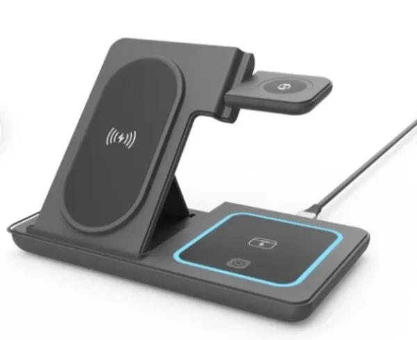 TA-WPC31A-01-BK Gembird Sklopivi bežièni punjaè 3 u 1, 15 W, Apple Watch, crni Slika 1