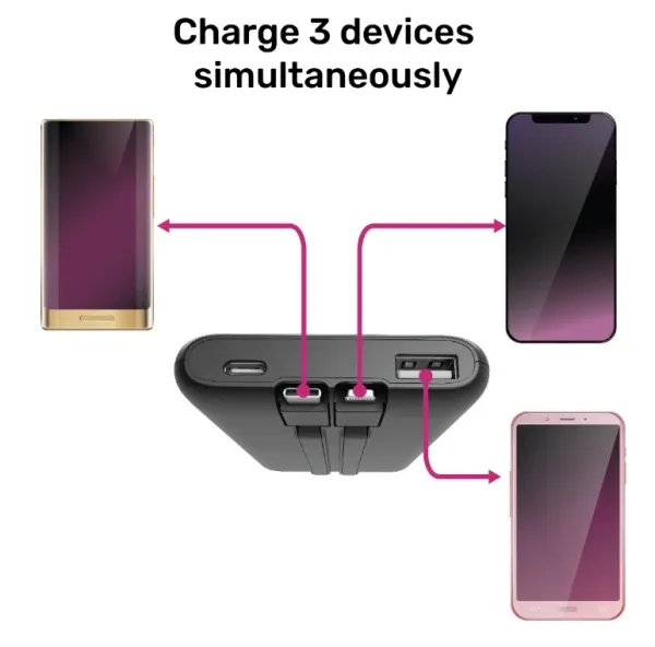 PB10-PD20-LCD-01 Gembird 20 W prenosni punjaè sa brzim punjenjem i integrisanim kablovima, 10000 mAh Slika 6