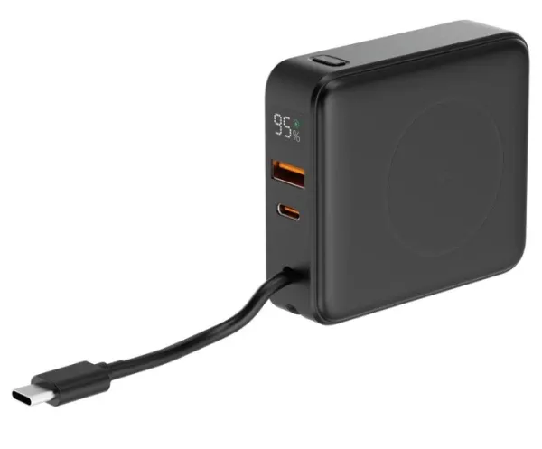 PB10-WPC15-LCD-01 Gembird 20 W prenosni punjaè sa brzim punjaèem i bežiènim punjaèem, 10000 mAh,crni Slika 2