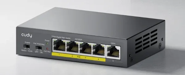 CUDY GS1005P 2.0 Switch Gigabit RJ45 PoE portovi 30 W IEEE 802.3at/af Slika 3