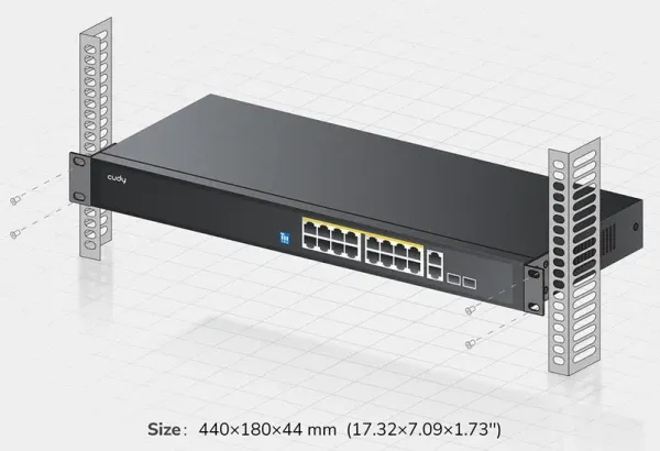 Cudy GS1018PS2 V3.0 Switch Gigabit RJ45 portovi:18 PoE portovi: 16 30W Slika 4