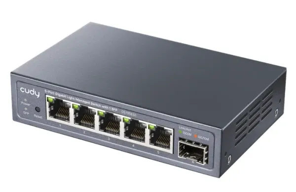 Cudy GS105ES1 V1.0 Switch Flash/ROM: 8 MB (64 Mbit) 1.25G SFP Gigabit RJ45 Slika 2