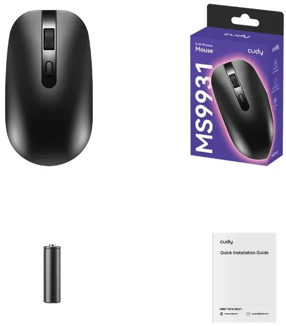 Cudy MS9931, bežicni miš 2.4GHz, optièki USB 800-1600 DPI,Black,109 mm Slika 3