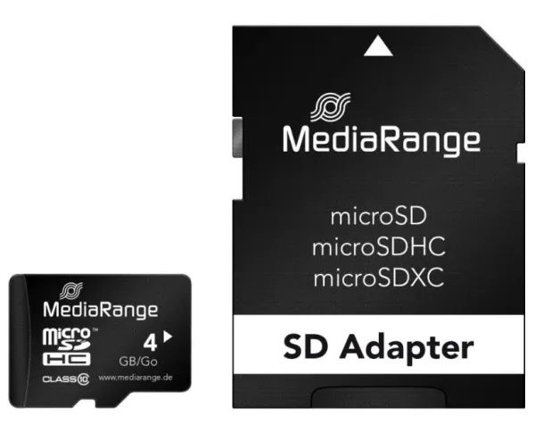 MEDIARANGE GERMANY MEMORIJSKE KARTICE 4GB MICRO SDHC+ADAP C10/MR956 Slika 2