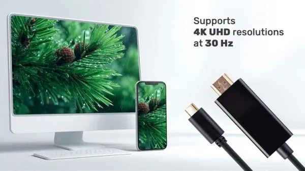 A-CM-HDMIM-01 Gembird USB-C male to HDMI-male adapter, 4K 30Hz, 2 m, black Slika 4