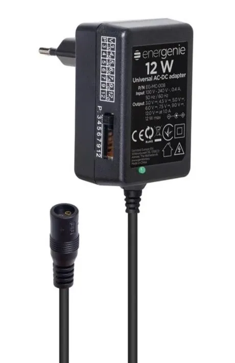 EG-MC-008 Gembird 12W Univerzalni AC-DC adapter 220V/12W na 3,4.5,5,6,7.5,9,12V 1A max Slika 1