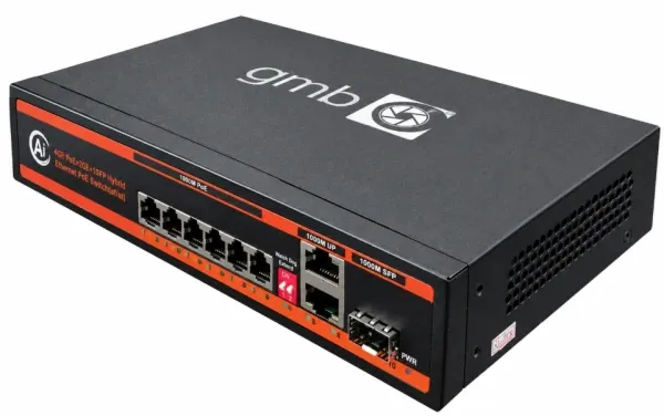GEMBIRD GMB POE-GS1006PS1 Switch,4 PoE 100/1000M, 2 UP-Link 100/1000M +1 SFP port,52V 65W,30W/PoE,VLAN,250m Slika 1