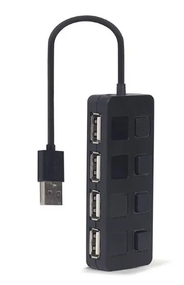 UHB-U2P4-05 Gembird USB 2.0 4-port hub + prekidaci, black Slika 5