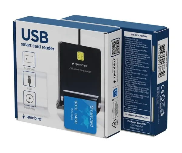FD2-SCR Gembird Smart card reader USB 2.0 Citac za licne karte, saobracajne, bankarske Slika 5