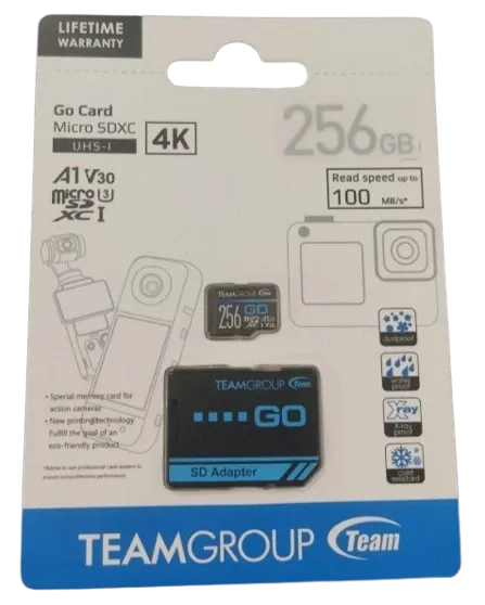 TEAM GROUP TeamGroup MICRO SDHC/SDXC 256GB GO UHS-I U3 V30, 100/50MB/s +SD Adapter TGUSDX256GU303 Slika 6