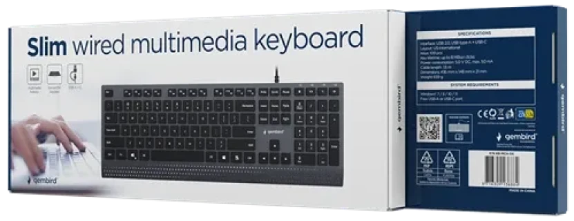GEMBIRD KB-MCH-06 Multimedijalna Slim tastatura US-international Slika 3