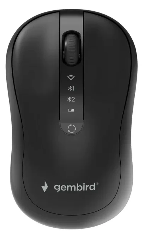 MUSW2-4B-01 Gembird Bežièni miš sa 4 tastera, Dual Mode, crni,800-1600 DPI,107 mm Slika 1