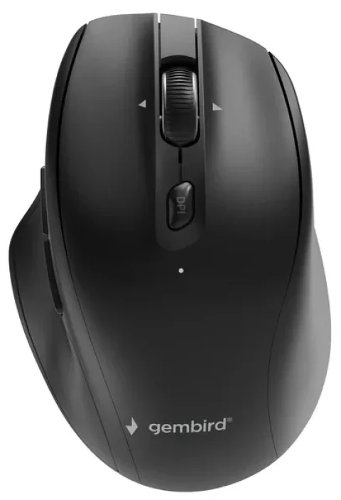 MUSW2-6B-02 Gembird Bežièni miš sa 6 tastera, dual-mode,2.4G + BT,800-2400 DPI,crna,112mm Slika 1