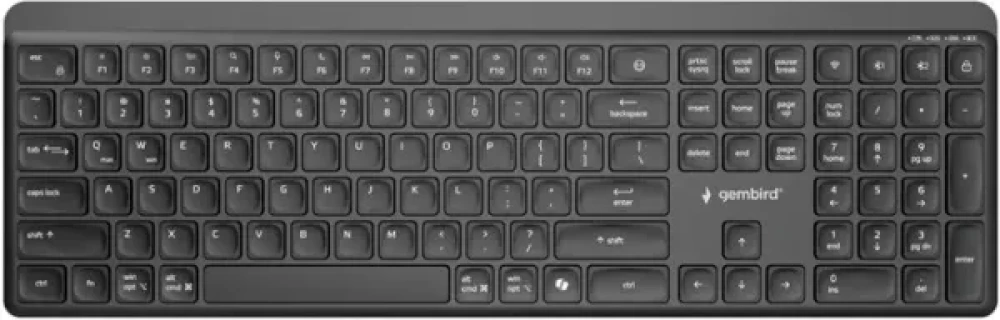KB-WPS-03 Gembird Bluetooth + 2.4 GHz Bezicni mis + tastatura US layout black Slika 1