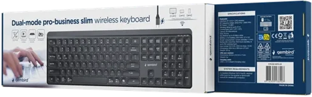 KB-WPS-03 Gembird Bluetooth + 2.4 GHz Bezicni mis + tastatura US layout black Slika 8