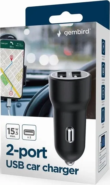 GEMBIRD TA-UC-2A15-CAR-01 USB auto punjac sa 2 porta 3.1 A 15.5 W Slika 6