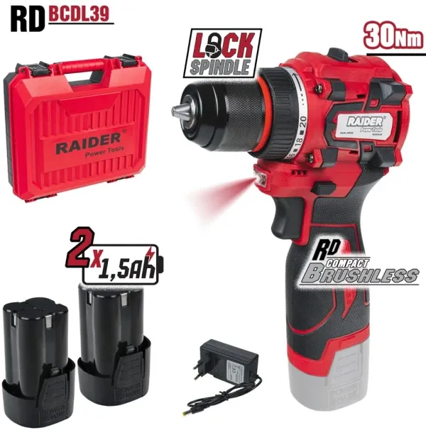 Raider Aku.šrafilica RD-BCDL39 16V 030189 Dve baterije ukljuèene Slika 1