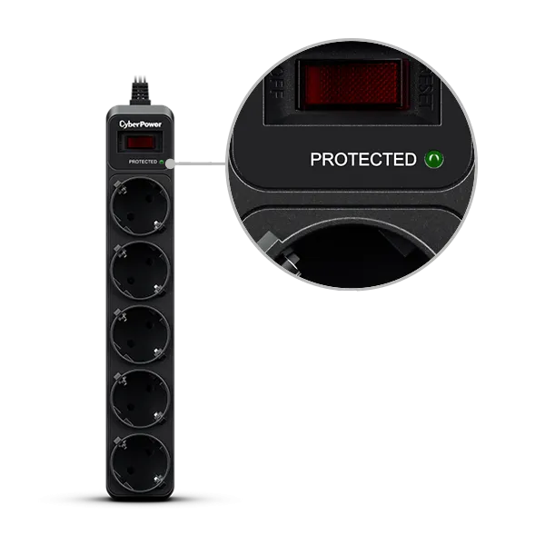 CyberPower produžni kabl prenapon.zašt. B0520SC0 5xšuko/1,8m Slika 1