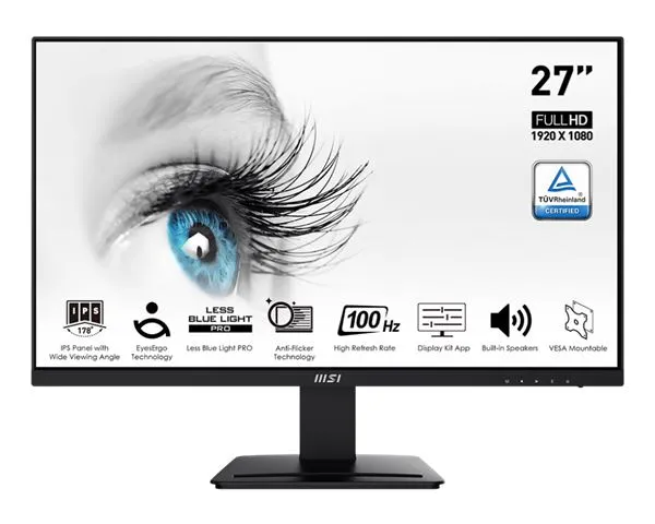 Monitor 27 MSI PRO MP273A Flat FHD IPS 100Hz HDMI/DP/VGA Slika 1
