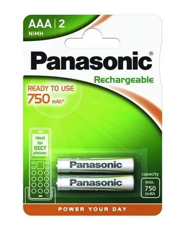 PANASONIC baterije HHR-4MVE/2BD - 2×AAA punjive 750mAh Slika 1